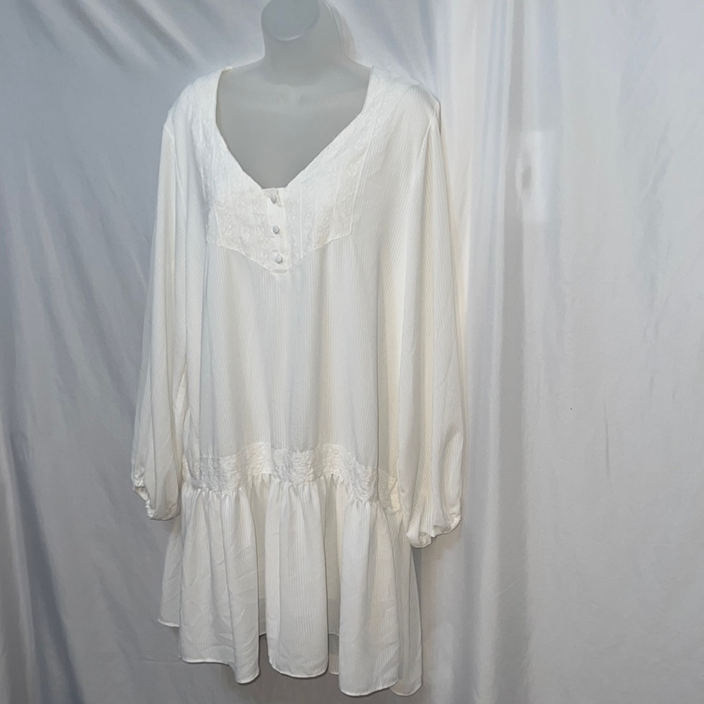 Elizabeth & James TEXTILE Womens White Size XL Boho Loose Fit